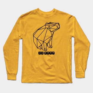 3D CAPYBARA LOW POLY MINIMALISTIC FUTURISTIC Long Sleeve T-Shirt